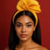 Sun Whisper - Yellow Silk Abaca Knotted Headband - Statement Headpiece
