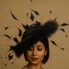Nyra - Black Sculpted Feather Hatinator: Formal Occasion Headpiece