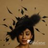 Nyra - Black Sculpted Feather Hatinator: Formal Occasion Headpiece
