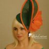 il_fullxfull.7266972036_lslp Green & Orange Sinamay Fascinator: Swarovski Crystal Ascot Hat - Tracie