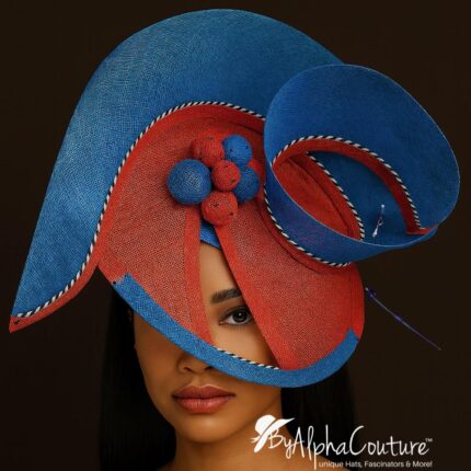 Sculpted Red and Blue Hatinator: Derby Tea Party Headpiece