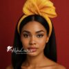 Sun Whisper - Yellow Silk Abaca Knotted Headband - Statement Headpiece