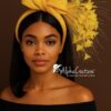 il_fullxfull.7330688147_4n6h Yellow Feather Fascinator: Silk Abaca Knot Headband, Derby Hat - Zoranda yellow
