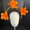Lorraine - Orange Abaca Silk Fascinator: Kentucky Derby Headpiece