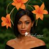Lorraine - Orange Abaca Silk Fascinator: Kentucky Derby Headpiece