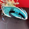 Claudia - Aqua & Lemon Couture Fascinator.  Sinamay Hat with Feather Spray.