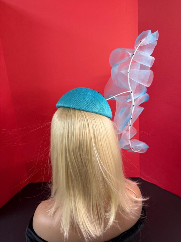 il_fullxfull.7820217056_dwod Turquoise Ruffle Halo Fascinator, Sculptural Sinamay Statement Hat