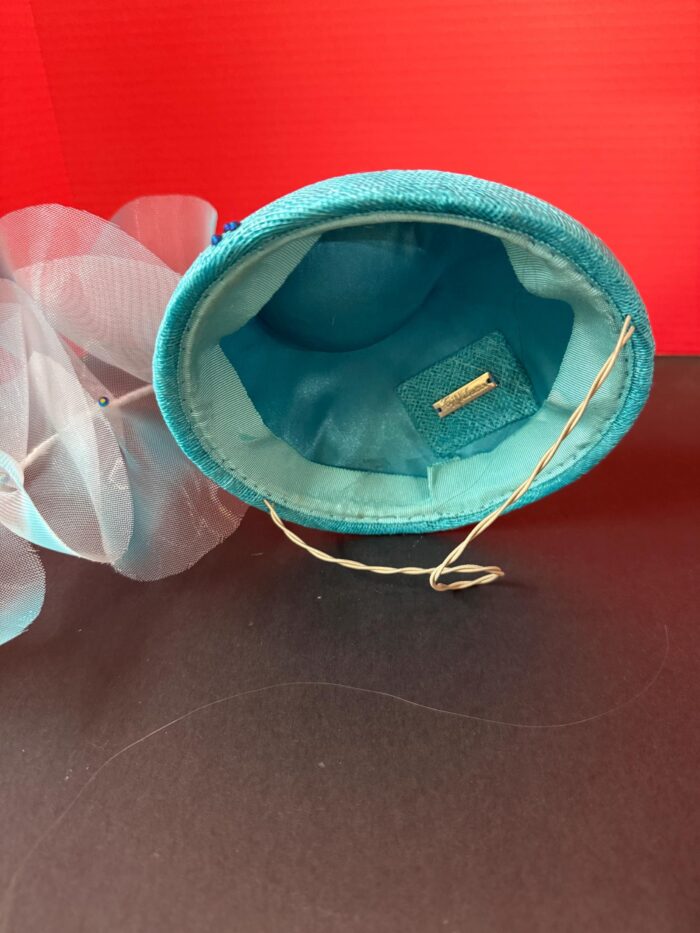 il_fullxfull.7820217090_h7dd Turquoise Ruffle Halo Fascinator, Sculptural Sinamay Statement Hat
