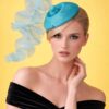 il_fullxfull.7868171597_6oje Turquoise Ruffle Halo Fascinator, Sculptural Sinamay Statement Hat