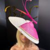 Rosé Royale. Pink and Ivory Hatinator, Kentucky Derby Hat, Elegant Church Hat, Wedding Guest Fascinator, Statement Occasion Headpiece