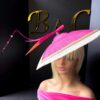 Rosé Royale. Pink and Ivory Hatinator, Kentucky Derby Hat, Elegant Church Hat, Wedding Guest Fascinator, Statement Occasion Headpiece