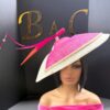Rosé Royale. Pink and Ivory Hatinator, Kentucky Derby Hat, Elegant Church Hat, Wedding Guest Fascinator, Statement Occasion Headpiece