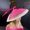 Rosé Royale. Pink and Ivory Hatinator, Kentucky Derby Hat, Elegant Church Hat, Wedding Guest Fascinator, Statement Occasion Headpiece