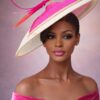 Rosé Royale. Pink and Ivory Hatinator, Kentucky Derby Hat, Elegant Church Hat, Wedding Guest Fascinator, Statement Occasion Headpiece
