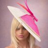Rosé Royale. Pink and Ivory Hatinator, Kentucky Derby Hat, Elegant Church Hat, Wedding Guest Fascinator, Statement Occasion Headpiece