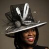 il_fullxfull.974185774_afhs Marielle - Black & White Kentucky Derby Hat: Royal Ascot Wedding Occasion