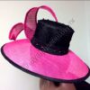 Pink & Black Derby Hat: Royal Ascot Occasion Headpiece - Priskilla