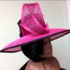 Pink & Black Derby Hat: Royal Ascot Occasion Headpiece - Priskilla